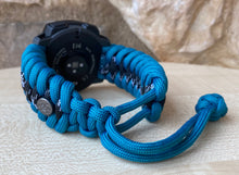 Charger l&#39;image dans la galerie, Paracord Watchband compatible with Garmin Approach, D2, Descent, Enduro, Epix (Gen 2), Fenix, Forerunner 935/955, Instinct, MARQ, Tactix, Quatix (watch not included).
