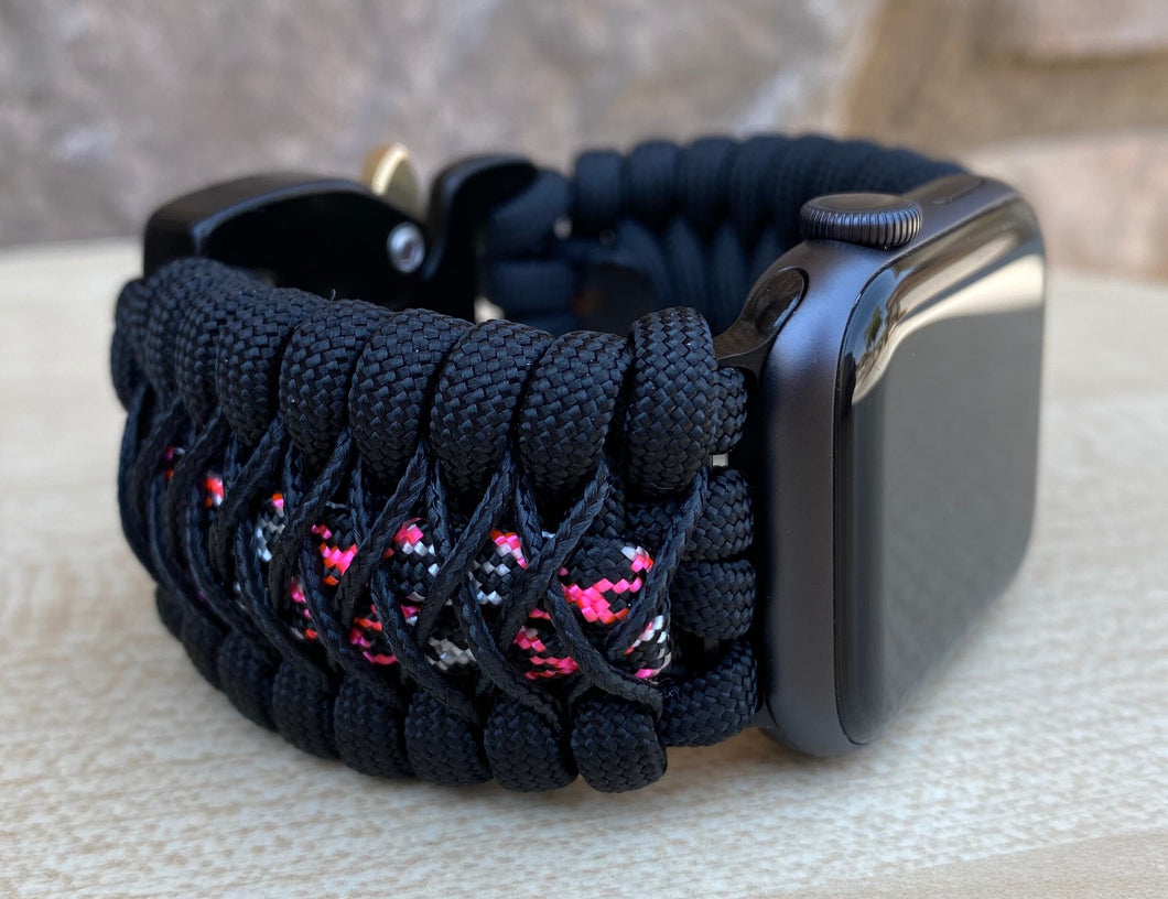 Paracord Watch Band compatible with Apple Watch  Series 1, 2, 3, 4, 5, 6, 7 & SE (watch not included)