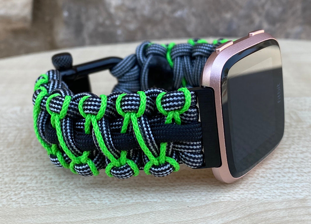 Paracord Watch Band compatible with Fitbit Versa 1, Versa Lite, Versa 2, Versa 3, Versa 4, Sense, Sense 2 (watch not included).