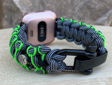 Load image into Gallery viewer, Paracord Watch Band compatible with Fitbit Versa 1, Versa Lite, Versa 2, Versa 3, Versa 4, Sense, Sense 2 (watch not included).
