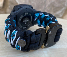 Charger l&#39;image dans la galerie, Paracord Watchband compatible with Garmin Approach, D2, Descent, Enduro, Epix (Gen 2), Fenix, Forerunner 935/955, Instinct, MARQ, Tactix, Quatix (watch not included).
