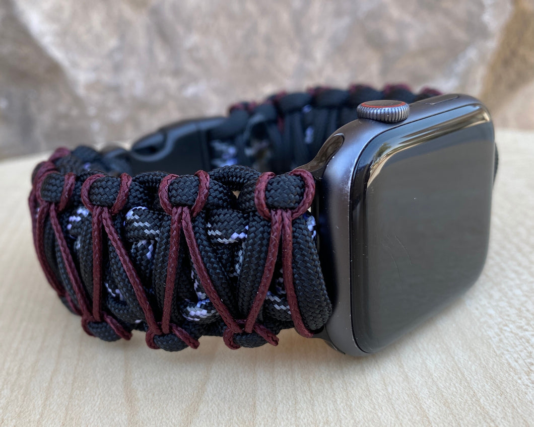 Paracord Watch Band compatible with Apple Watch  Series 1, 2, 3, 4, 5, 6 & SE (watch not included)