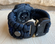 Charger l&#39;image dans la galerie, Paracord Watchband compatible with Garmin Approach, D2, Descent, Enduro, Epix (Gen 2), Fenix, Forerunner 935/955, Instinct, MARQ, Tactix, Quatix (watch not included).
