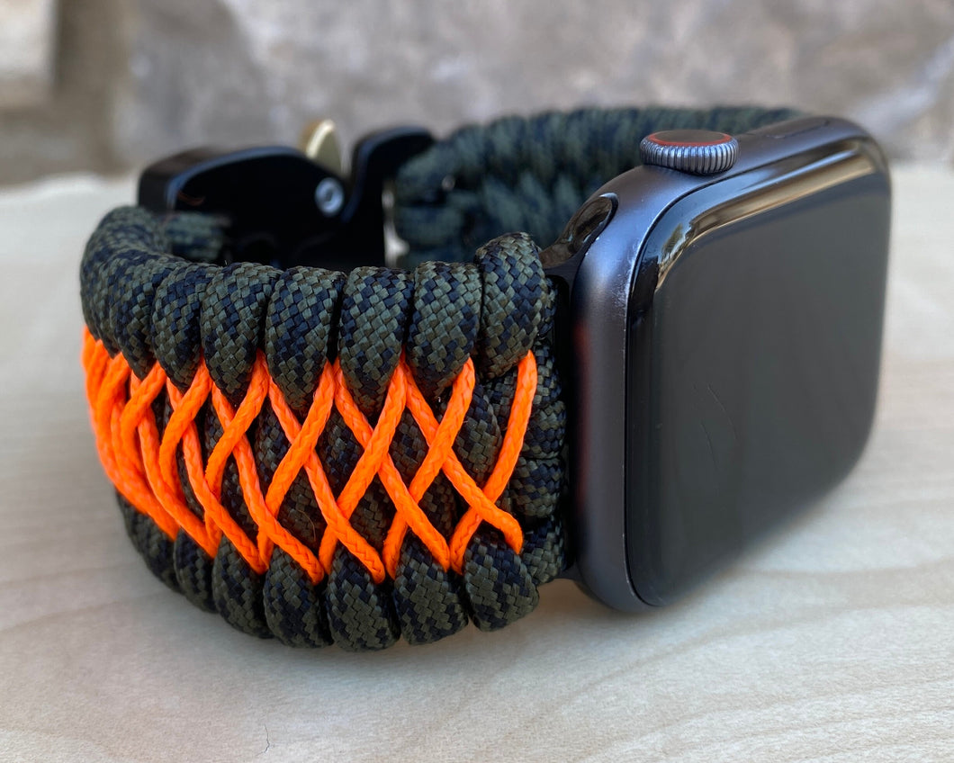 Paracord Watch Band compatible with Apple Watch  Series 1, 2, 3, 4, 5, 6 & SE (watch not included)