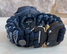 Charger l&#39;image dans la galerie, Paracord Watchband compatible with Garmin Approach, D2, Descent, Enduro, Epix (Gen 2), Fenix, Forerunner 935/955, Instinct, MARQ, Tactix, Quatix (watch not included).
