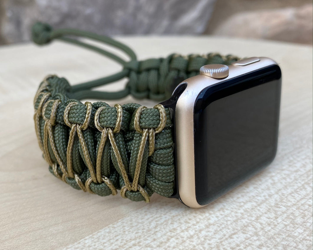 Paracord Watch Band compatible with Apple Watch  Series 1, 2, 3, 4, 5, 6, 7, 8, 9, Ultra, Ultra 2 & SE (watch not included)