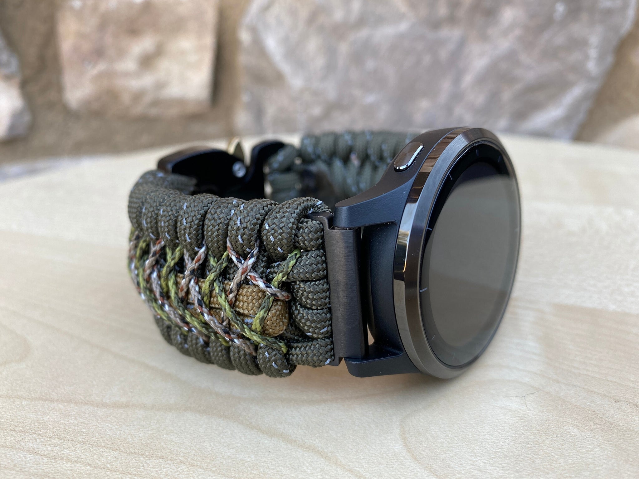 Paracord Watch Band for Garmin Vivoactive 4S(40mm)/Vivoactive 4(45mm), order Approach S12/S40/S42, D2 Air/X10 (watch not included)