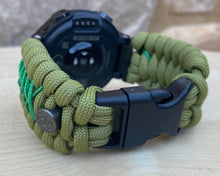 Cargar imagen en el visor de la galería, Garmin Forerunner 230, 235, 245, 630, 645, 735XT, Paracord watch band, 550 paracord watch band, Garmin watch strap
