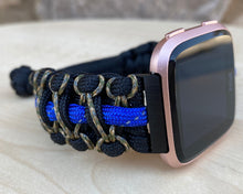 Cargar imagen en el visor de la galería, Paracord Watch Band compatible with Fitbit Versa 1, Versa Lite, Versa 2, Versa 3, Versa 4, Sense, Sense 2 (watch not included).
