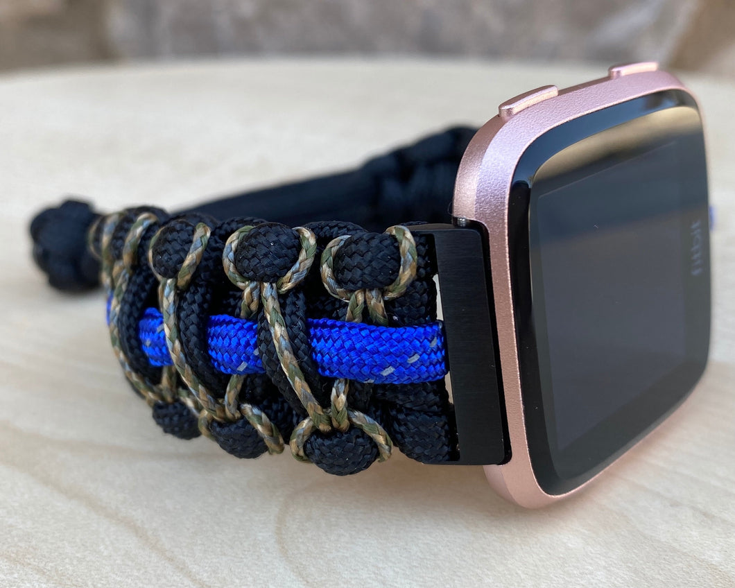 Paracord Watch Band compatible with Fitbit Versa 1, Versa Lite, Versa 2, Versa 3, Versa 4, Sense, Sense 2 (watch not included).