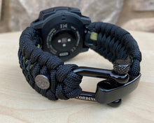 Charger l&#39;image dans la galerie, Paracord Watchband compatible with Garmin Approach, D2, Descent, Enduro, Epix (Gen 2), Fenix, Forerunner 935/955, Instinct, MARQ, Tactix, Quatix (watch not included).
