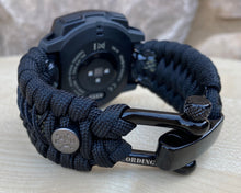 Charger l&#39;image dans la galerie, Paracord Watchband compatible with Garmin Approach, D2, Descent, Enduro, Epix (Gen 2), Fenix, Forerunner 935/955, Instinct, MARQ, Tactix, Quatix (watch not included).
