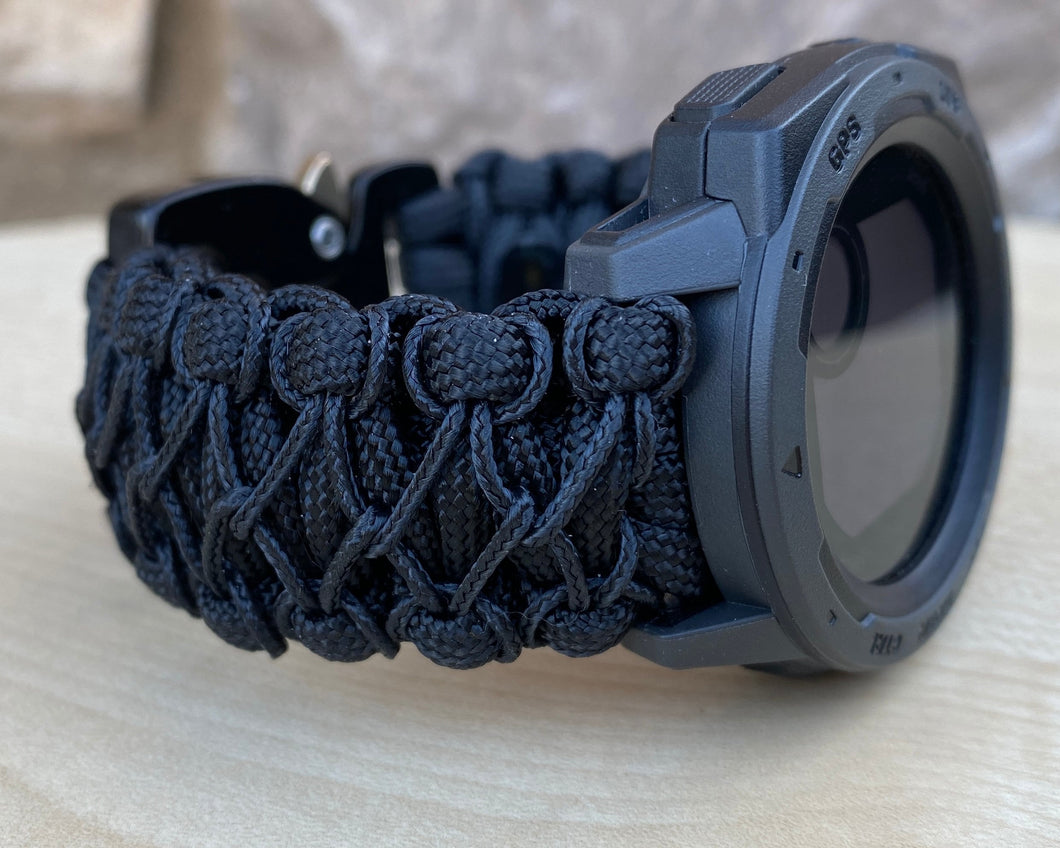 Paracord Watchband compatible with Garmin Approach, D2, Descent, Enduro, Epix (Gen 2), Fenix, Forerunner 935/955, Instinct, MARQ, Tactix, Quatix (watch not included).