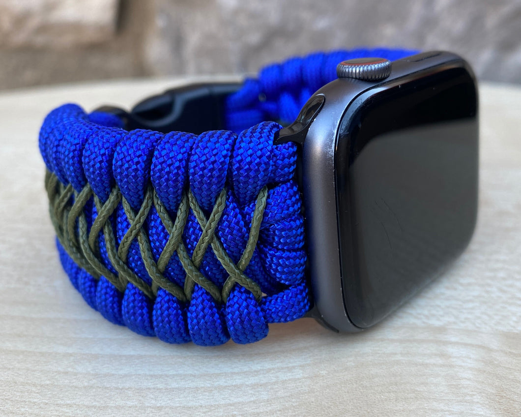 Paracord Watch Band compatible with Apple Watch  Series 1, 2, 3, 4, 5, 6, 7 & SE (watch not included)