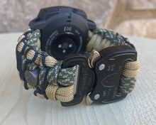 Charger l&#39;image dans la galerie, Paracord Watchband compatible with Garmin Approach, D2, Descent, Enduro, Epix (Gen 2), Fenix, Forerunner 935/955, Instinct, MARQ, Tactix, Quatix (watch not included).
