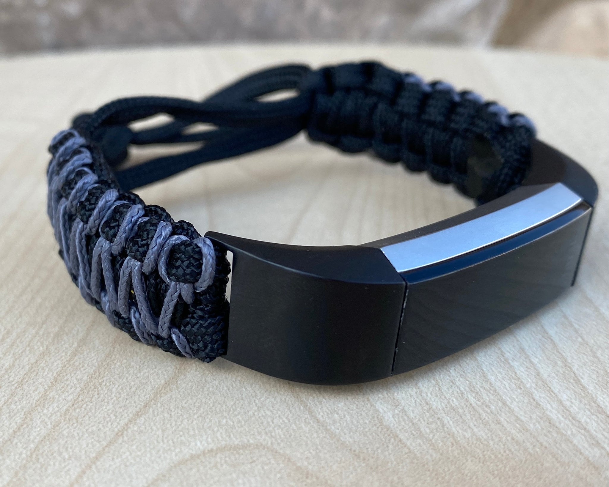 Paracord watch band personalized to replace bands for Fitbit