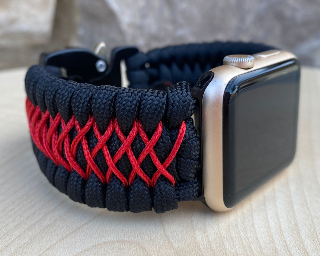 Paracord Watch Band compatible with Apple Watch  Series 1, 2, 3, 4, 5, 6, 7 & SE (watch not included)