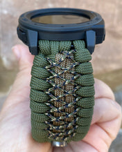 Charger l&#39;image dans la galerie, Paracord Watchband compatible with Garmin Approach, D2, Descent, Enduro, Epix (Gen 2), Fenix, Forerunner 935/955, Instinct, MARQ, Tactix, Quatix (watch not included).
