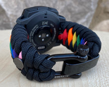 Charger l&#39;image dans la galerie, Paracord Watchband compatible with Garmin Approach, D2, Descent, Enduro, Epix (Gen 2), Fenix, Forerunner 935/955, Instinct, MARQ, Tactix, Quatix (watch not included).
