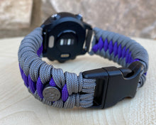 Cargar imagen en el visor de la galería, Garmin Forerunner 230, 235, 245, 630, 645, 735XT, Paracord watch band, 550 paracord watch band, Garmin watch strap
