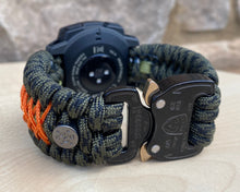 Charger l&#39;image dans la galerie, Paracord Watchband compatible with Garmin Approach, D2, Descent, Enduro, Epix (Gen 2), Fenix, Forerunner 935/955, Instinct, MARQ, Tactix, Quatix (watch not included).
