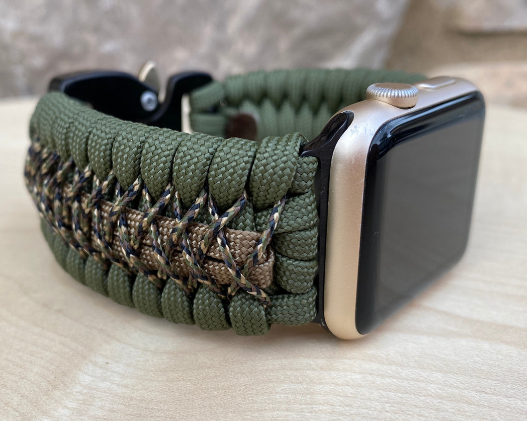 Paracord Watch Band compatible with Apple Watch  Series 1, 2, 3, 4, 5, 6, 7 & SE (watch not included)