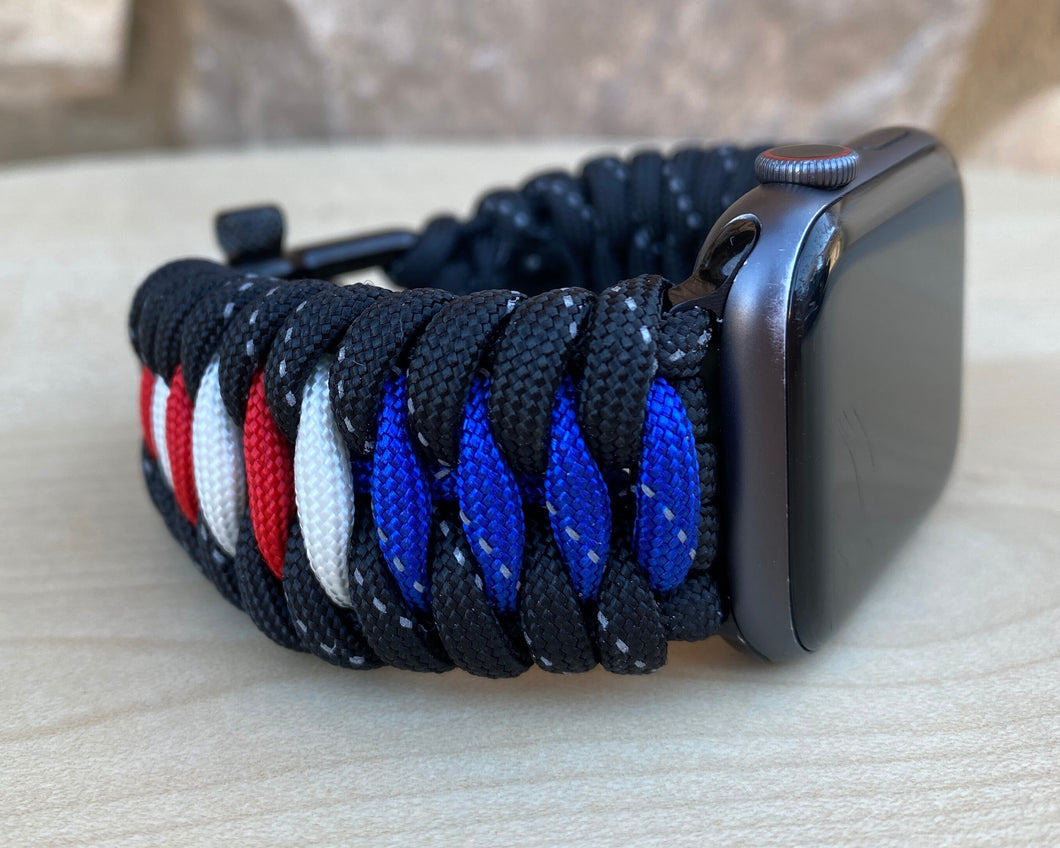 Paracord Watch Band compatible with Apple Watch Series 1, 2, 3, 4, 5, 6, 7, 8, 9, Ultra, Ultra 2 & SE (watch not included)