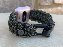 Load image into Gallery viewer, Paracord Watch Band compatible with Fitbit Versa 1, Versa Lite, Versa 2, Versa 3, Versa 4, Sense, Sense 2 (watch not included).
