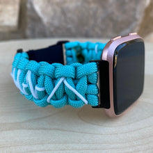 Load image into Gallery viewer, Paracord Watch Band compatible with Fitbit Versa 1, Versa Lite, Versa 2, Versa 3, Versa 4, Sense, Sense 2 (watch not included).
