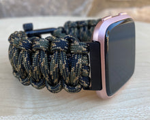 Load image into Gallery viewer, Paracord Watch Band compatible with Fitbit Versa 1, Versa Lite, Versa 2, Versa 3, Versa 4, Sense, Sense 2 (watch not included).
