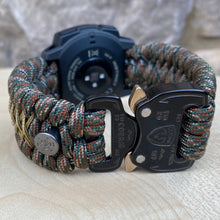 Charger l&#39;image dans la galerie, Paracord Watchband compatible with Garmin Approach, D2, Descent, Enduro, Epix (Gen 2), Fenix, Forerunner 935/955, Instinct, MARQ, Tactix, Quatix (watch not included).
