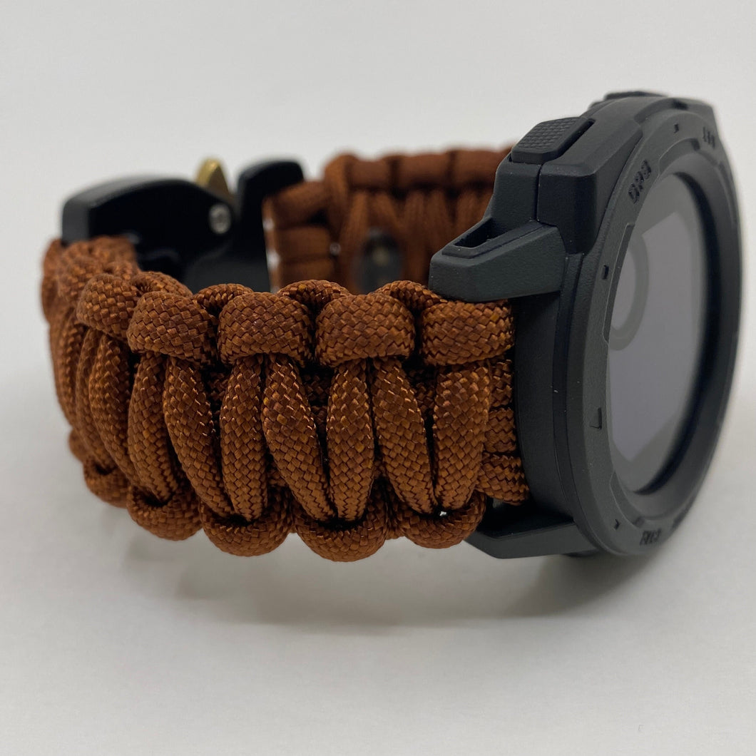 Paracord Watchband compatible with Garmin Approach, D2, Descent, Enduro, Epix (Gen 2), Fenix, Forerunner 935/955, Instinct, MARQ, Tactix, Quatix (watch not included).