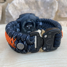 Charger l&#39;image dans la galerie, Paracord Watchband compatible with Garmin Approach, D2, Descent, Enduro, Epix (Gen 2), Fenix, Forerunner 935/955, Instinct, MARQ, Tactix, Quatix (watch not included).
